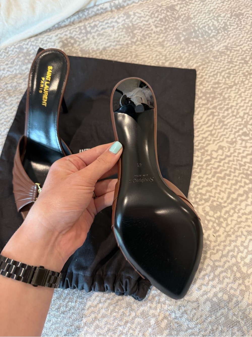 Brand new Saint Laurent Brown Babylone Mule - Picture 4 of 6